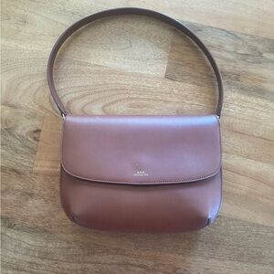 A.P.C. Sarah Brown Leather Shoulder Bag
